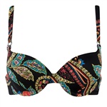 Abecita Black Forest Padded bra. Formet og vatteret bikinioverdel i et smukt paisleymønster.

